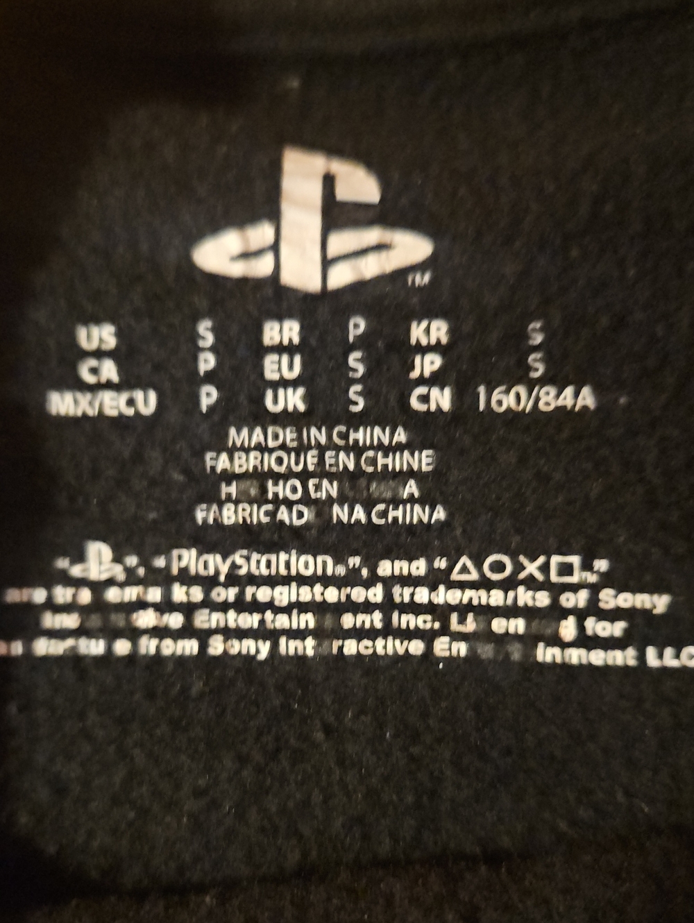 PlayStation Black Cropped Sweatshirt Raw Roll Hem Sony Gamer Video Game Top S - Picture 4 of 5